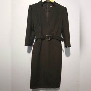Karen Millen Forever Black Midi Dress with Belt